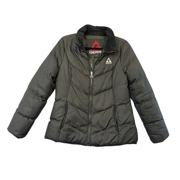 Gerry Black Puffer Jacket, Faux Collar Women's Size M - Polyester Fill - Picture 1 of 6
